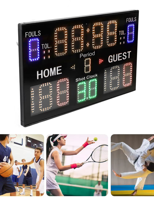 Load image into Gallery viewer, 15 Digit Electronic Digital Scoreboard LED Display Multisport Portable Scoreboard Score Keeper for Basketball Gyms Recreation
