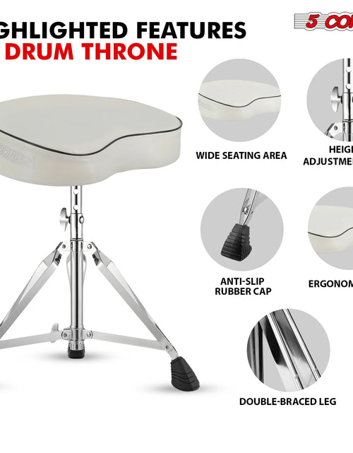 Load image into Gallery viewer, 5Core Drum Throne Padded Guitar Stool Saddle Drummer Seat for Adults &amp; Kids
