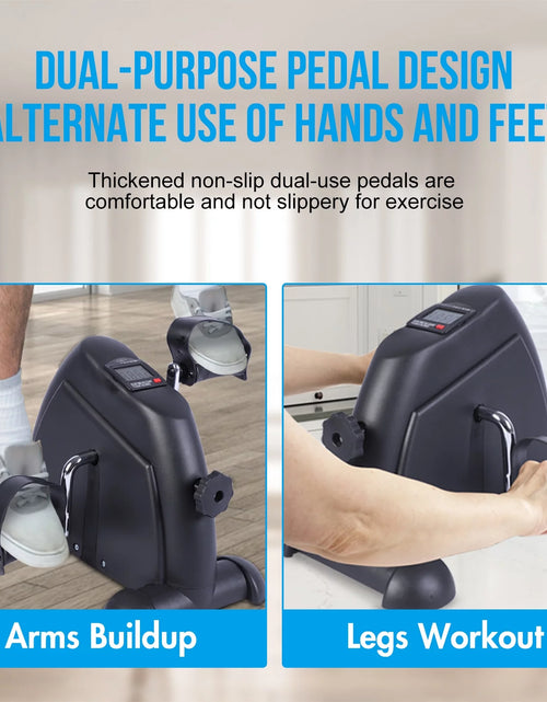 Load image into Gallery viewer, Mini Indoor Pedal Exerciser Cycle Bike Leg Arm Desk W/Lcd Display Fitness Portable Pedal Stationary Bike Home Exercise Black
