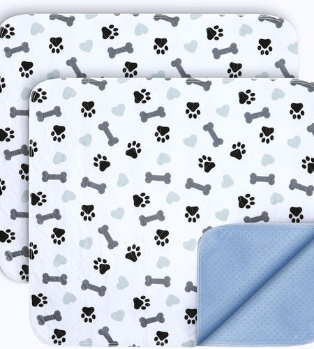 Washable Underpads - Large Pee Pads for Dogs, Machine Washable Reusable Puppy Pads, Waterproof Pet Training Pad, Dog Pee Pad, Anti-Slip Backing (Pack of 2 - 30X34)