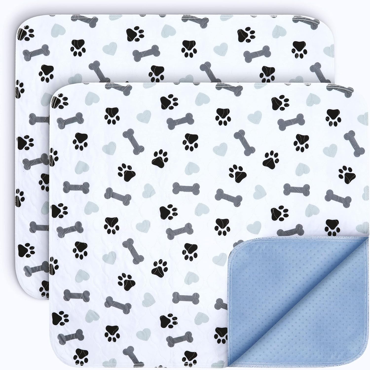 Washable Underpads - Large Pee Pads for Dogs, Machine Washable Reusable Puppy Pads, Waterproof Pet Training Pad, Dog Pee Pad, Anti-Slip Backing (Pack of 2 - 30X34)