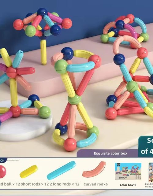 Load image into Gallery viewer, Magnabuild Buddies – Large Particle Magnetic Stick Blocks for Kids’ Creative Construction Play
