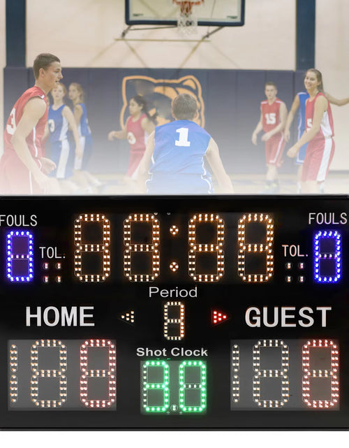 Load image into Gallery viewer, 15 Digit Electronic Digital Scoreboard LED Display Multisport Portable Scoreboard Score Keeper for Basketball Gyms Recreation
