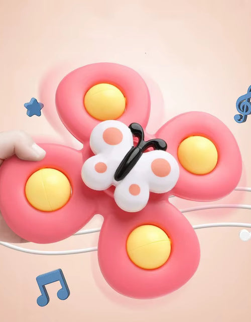 Load image into Gallery viewer, Splashfun 3-Piece Baby Bath Toy Set – Fun Cartoon Spinner Suction Cup Rattles for Babies &amp; Toddlers
