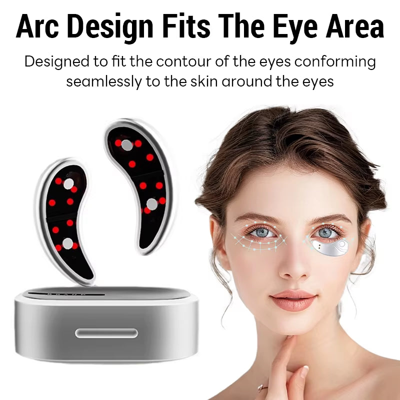 Led Red Light Eye Care Therapy EMS Pulse Micro-Current Device Eye Massager to Relieve Fatigue for Treatment under Eye Wrinkle