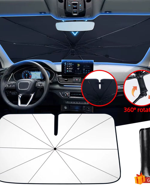 Load image into Gallery viewer, Sunshield 360 – Rotatable Umbrella-Style Car Windshield Sunshade with UV &amp; Heat Protection
