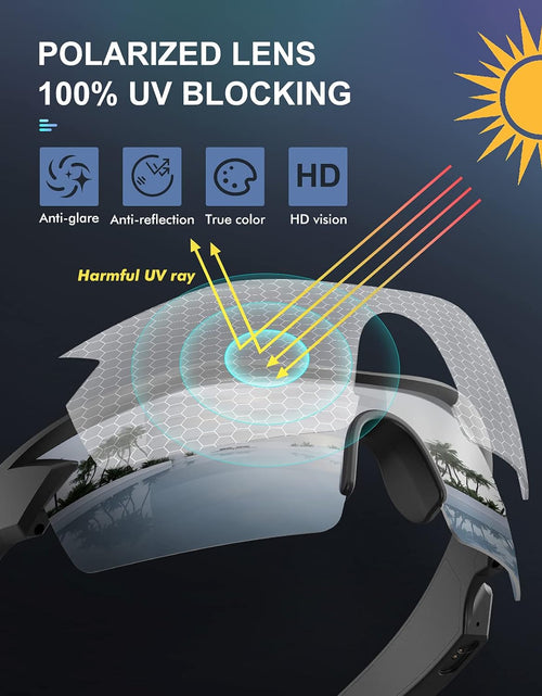 Load image into Gallery viewer, Smart Bluetooth Sunglasses, Wireless Sports Audio Glasses Headset, Open Ear Music Calling Men Women Polarized Sunglass
