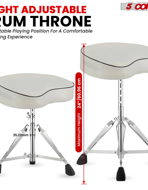 Load image into Gallery viewer, 5Core Drum Throne Padded Guitar Stool Saddle Drummer Seat for Adults &amp; Kids
