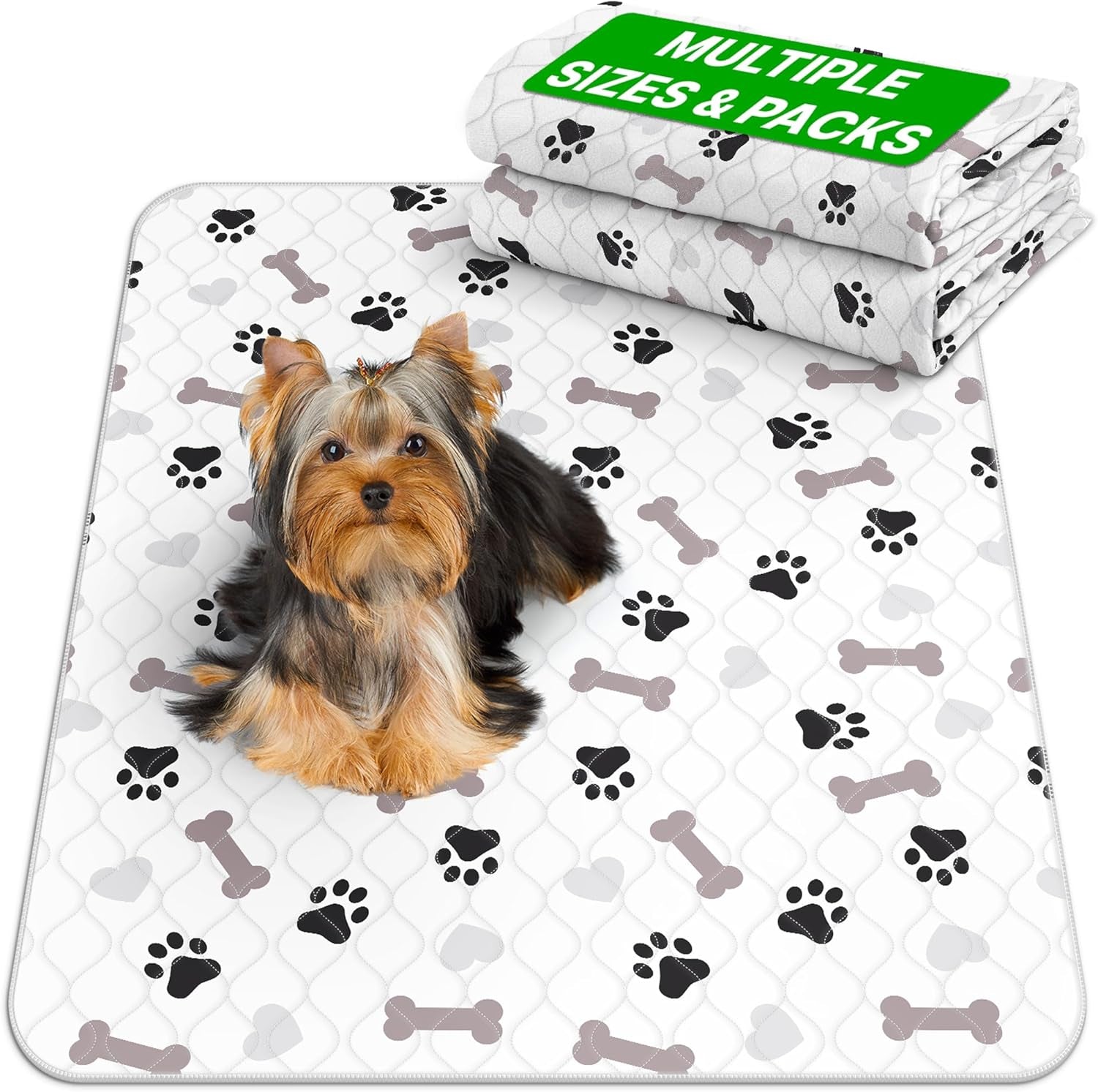 Washable Underpads - Large Pee Pads for Dogs, Machine Washable Reusable Puppy Pads, Waterproof Pet Training Pad, Dog Pee Pad, Anti-Slip Backing (Pack of 2 - 30X34)