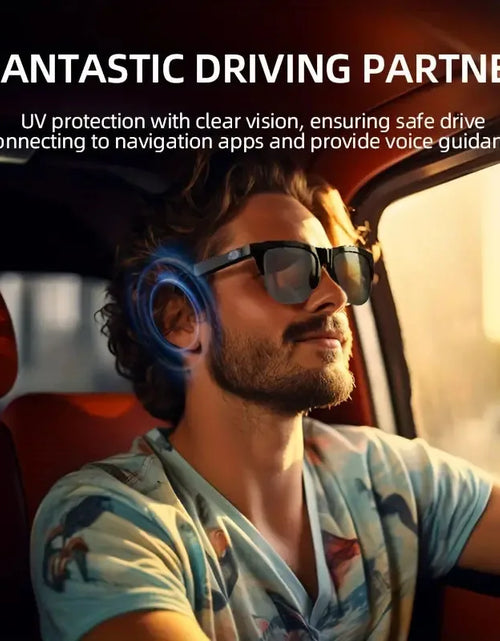 Load image into Gallery viewer, 2025 AI Translation Smart Glasses IP4 Bluetooth Call Headphones UV Protective Lenses Connected Bezel Outdoor Sports Sunglasses
