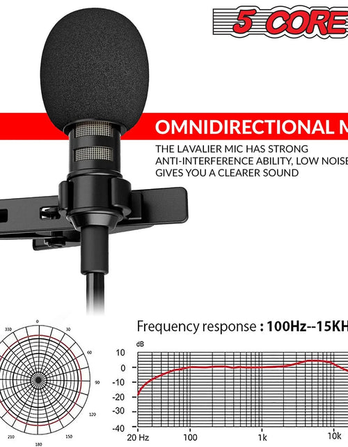 Load image into Gallery viewer, 5Core Lavalier Microphone Professional Tiny Shirt Clip on Lapel Mic Mini Wearable Microfono
