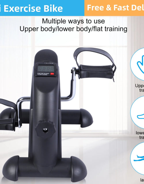 Load image into Gallery viewer, Mini Indoor Pedal Exerciser Cycle Bike Leg Arm Desk W/Lcd Display Fitness Portable Pedal Stationary Bike Home Exercise Black
