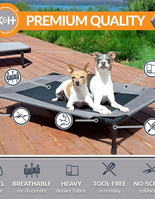 Load image into Gallery viewer, Original Pet Cot Elevated Dog Bed Gray/Black Mesh Large 30 X 42 X 7 Inches
