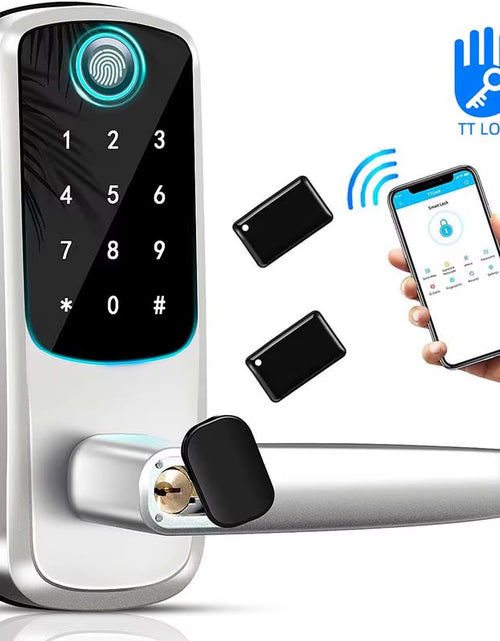 Load image into Gallery viewer, Smart Lock 5 in 1 Door Lock with Handle Biometric Technology Storage Memory Function TT LOCK APP Control
