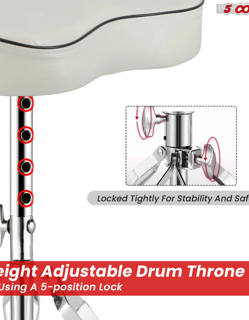 Load image into Gallery viewer, 5Core Drum Throne Padded Guitar Stool Saddle Drummer Seat for Adults &amp; Kids
