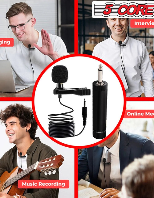Load image into Gallery viewer, 5Core Lavalier Microphone Professional Tiny Shirt Clip on Lapel Mic Mini Wearable Microfono
