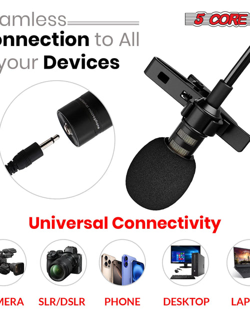 Load image into Gallery viewer, 5Core Lavalier Microphone Professional Tiny Shirt Clip on Lapel Mic Mini Wearable Microfono
