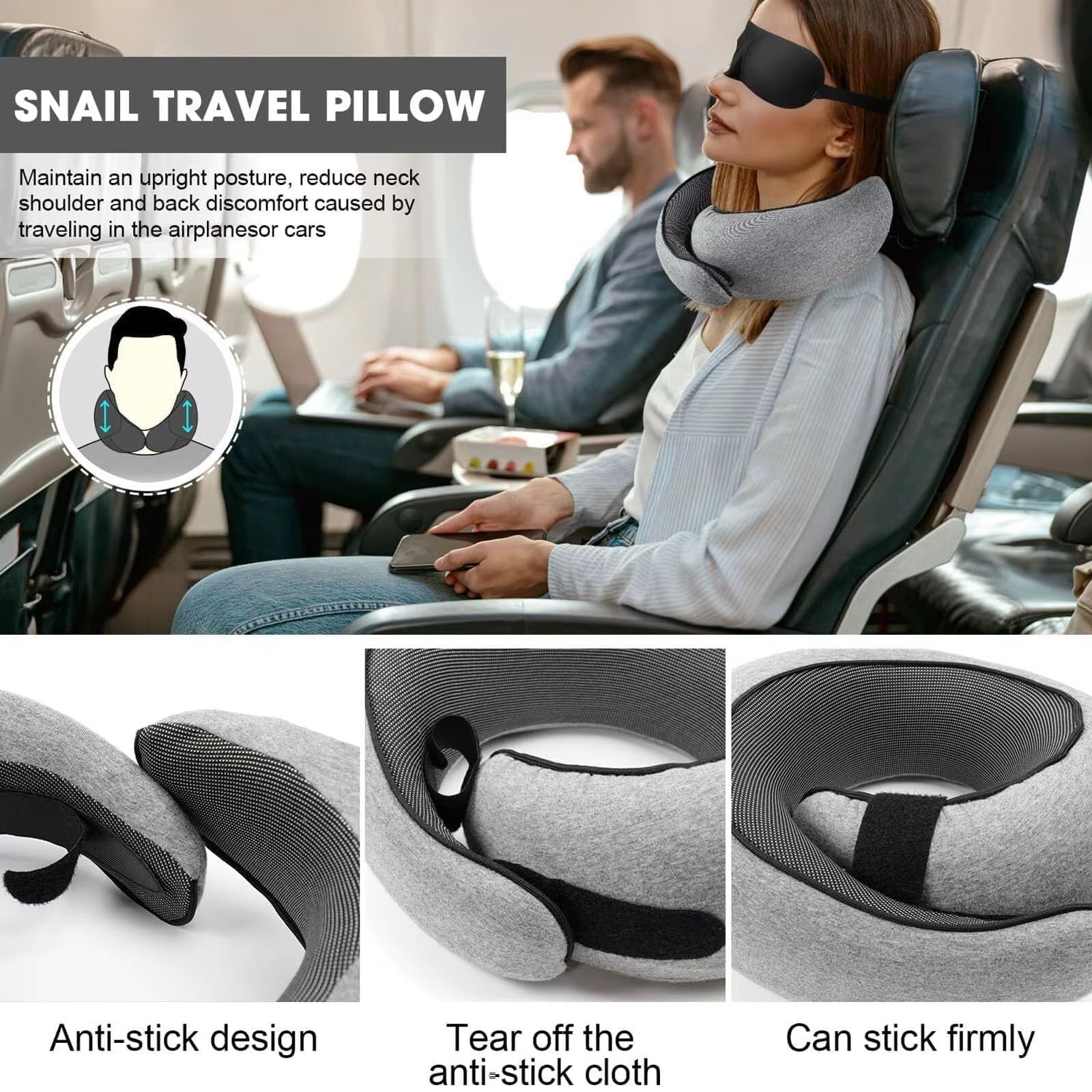 Cloudrest U-Shape Pillow – Memory Foam Travel Neck Cushion for Car, Plane & Home Comfort