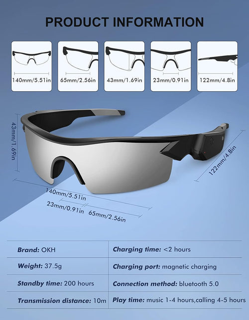 Load image into Gallery viewer, Smart Bluetooth Sunglasses, Wireless Sports Audio Glasses Headset, Open Ear Music Calling Men Women Polarized Sunglass
