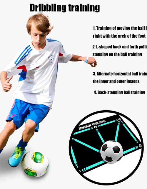 Load image into Gallery viewer, Kickmaster Pro – Kids’ Non-Slip Soccer Training Mat for Home Practice &amp; Play
