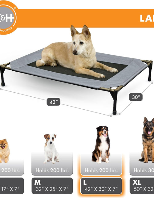 Load image into Gallery viewer, Original Pet Cot Elevated Dog Bed Gray/Black Mesh Large 30 X 42 X 7 Inches
