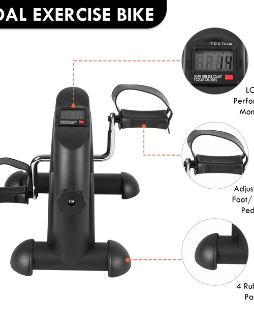 Load image into Gallery viewer, Mini Indoor Pedal Exerciser Cycle Bike Leg Arm Desk W/Lcd Display Fitness Portable Pedal Stationary Bike Home Exercise Black

