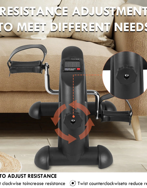 Load image into Gallery viewer, Mini Indoor Pedal Exerciser Cycle Bike Leg Arm Desk W/Lcd Display Fitness Portable Pedal Stationary Bike Home Exercise Black
