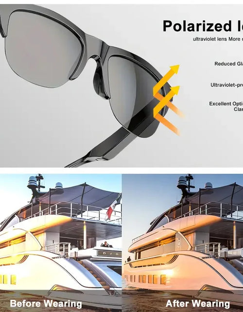 Load image into Gallery viewer, 2025 AI Translation Smart Glasses IP4 Bluetooth Call Headphones UV Protective Lenses Connected Bezel Outdoor Sports Sunglasses
