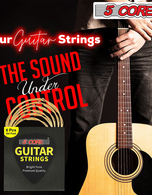 Load image into Gallery viewer, 5Core Acoustic Guitar Strings 0.010-0.047 Steel Gauge Heavy Duty W Bright Tone for 6 String Guitars
