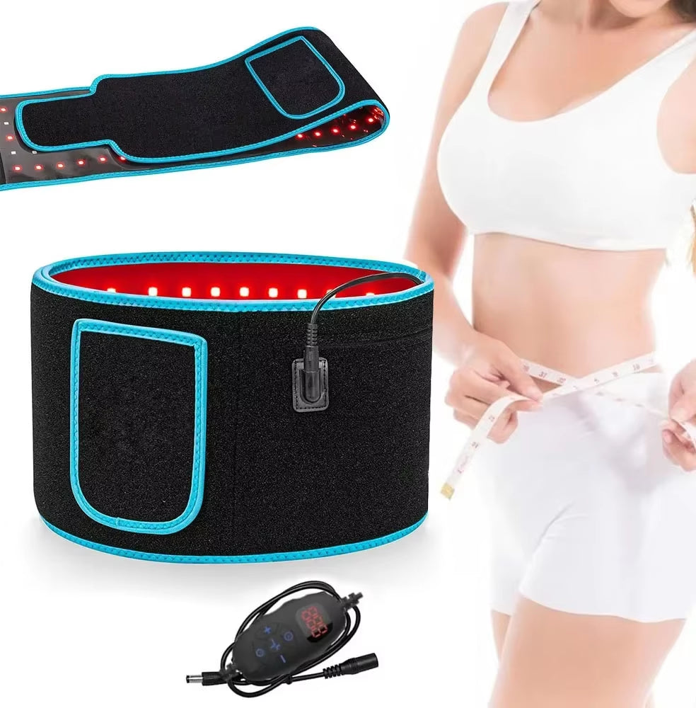 Red ＆Infrared LED Light Therapy Belt 850Nm 660Nm Back Pain Relief Wrap Burn Fat Belt Slimming Machine Waist Heat Pad Full Body