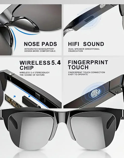 Load image into Gallery viewer, 2025 AI Translation Smart Glasses IP4 Bluetooth Call Headphones UV Protective Lenses Connected Bezel Outdoor Sports Sunglasses
