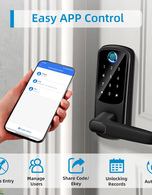 Load image into Gallery viewer, Smart Lock 5 in 1 Door Lock with Handle Biometric Technology Storage Memory Function TT LOCK APP Control
