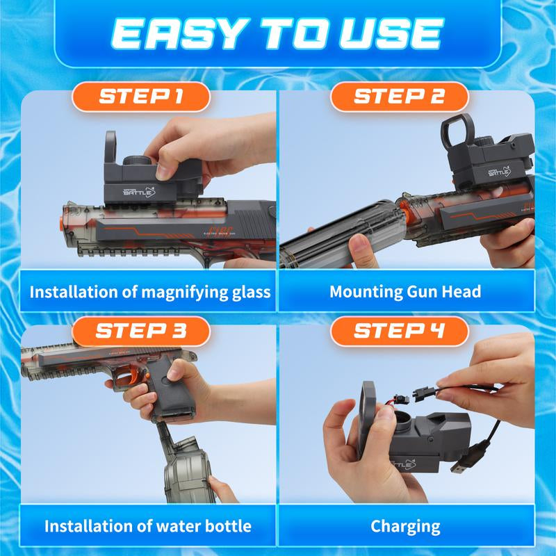 Aquablaze™ Electric Water Blaster – LED Power Squirt Gun for Epic Summer Battles