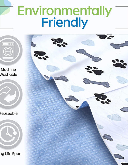 Load image into Gallery viewer, Washable Underpads - Large Pee Pads for Dogs, Machine Washable Reusable Puppy Pads, Waterproof Pet Training Pad, Dog Pee Pad, Anti-Slip Backing (Pack of 2 - 30X34)
