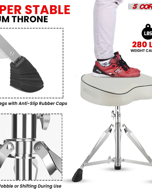 Load image into Gallery viewer, 5Core Drum Throne Padded Guitar Stool Saddle Drummer Seat for Adults &amp; Kids
