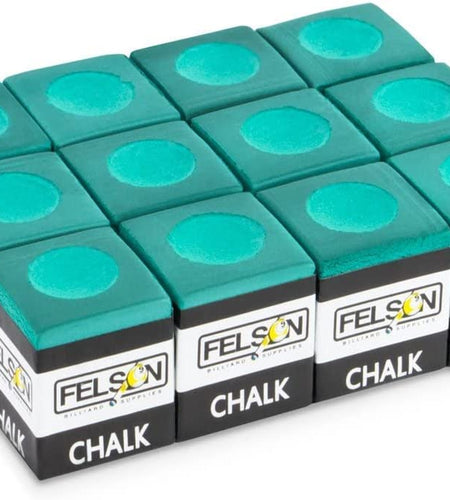 Felson Pool Chalk Cubes - Pool Table Accessories for Table Billiards - Pool Cue Chalk for Games, Tournaments, Bars, Home, Sports and Hobbies, 12-Pack