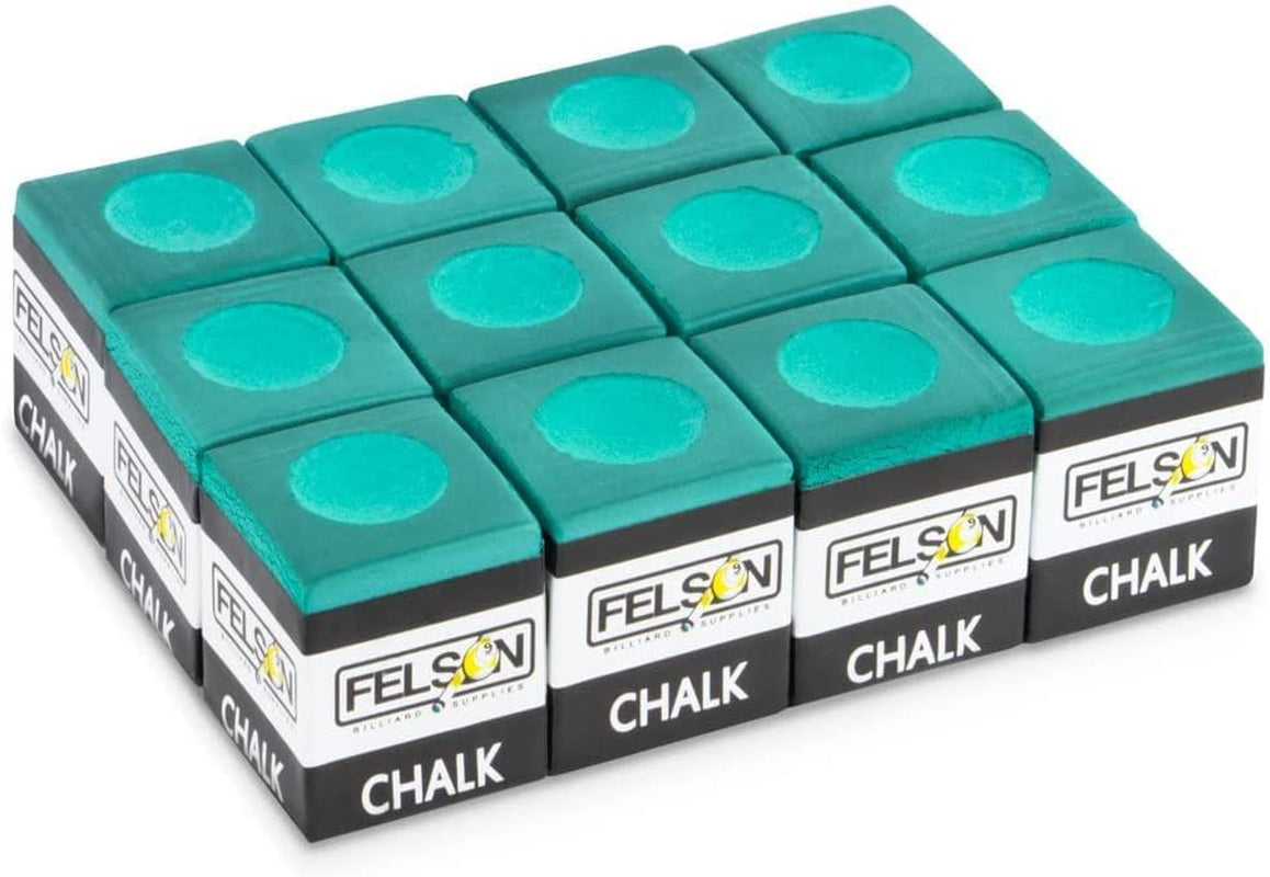 Felson Pool Chalk Cubes - Pool Table Accessories for Table Billiards - Pool Cue Chalk for Games, Tournaments, Bars, Home, Sports and Hobbies, 12-Pack