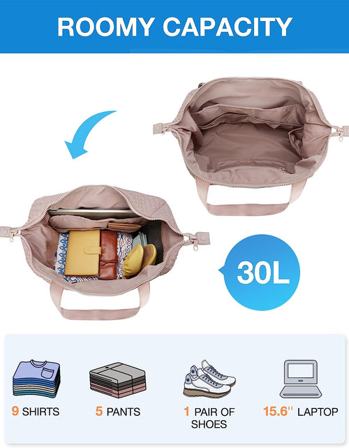 Load image into Gallery viewer, Weekender Bags for Women, Gym Bag with Yoga Mat, Travel Duffle Overnight Bag for Travel Essentials, Large Hospital Bag for Labor and Delivery(Pink)
