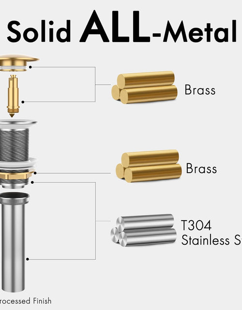 Load image into Gallery viewer, Bathroom Sink Drain without Overflow Vessel Sink Lavatory Vanity Pop up Drain Stopper Polished Chrome, S2008D-CH
