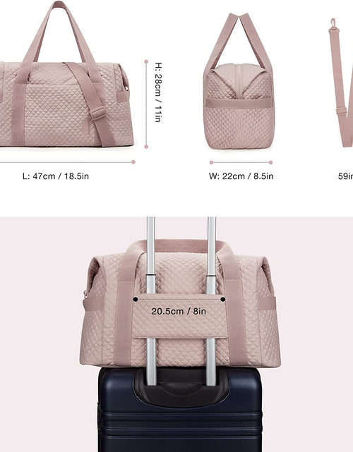 Load image into Gallery viewer, Weekender Bags for Women, Gym Bag with Yoga Mat, Travel Duffle Overnight Bag for Travel Essentials, Large Hospital Bag for Labor and Delivery(Pink)
