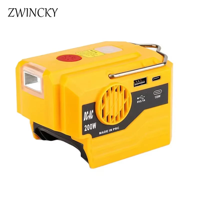 Powerpro Dewalt Battery Inverter – 18V-20V DC to 120V/220V AC with Dual USB, Ultimate Outdoor Power Adapter