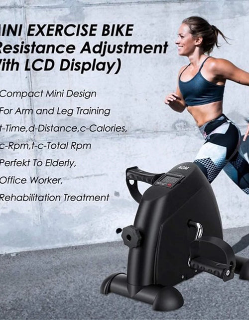 Load image into Gallery viewer, Mini Indoor Pedal Exerciser Cycle Bike Leg Arm Desk W/Lcd Display Fitness Portable Pedal Stationary Bike Home Exercise Black

