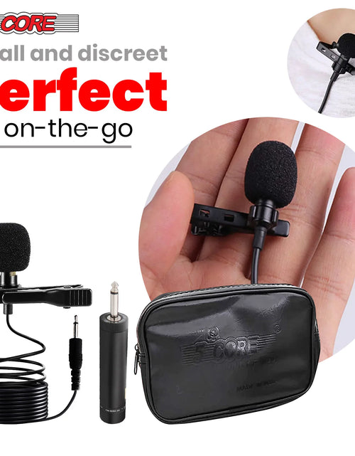 Load image into Gallery viewer, 5Core Lavalier Microphone Professional Tiny Shirt Clip on Lapel Mic Mini Wearable Microfono
