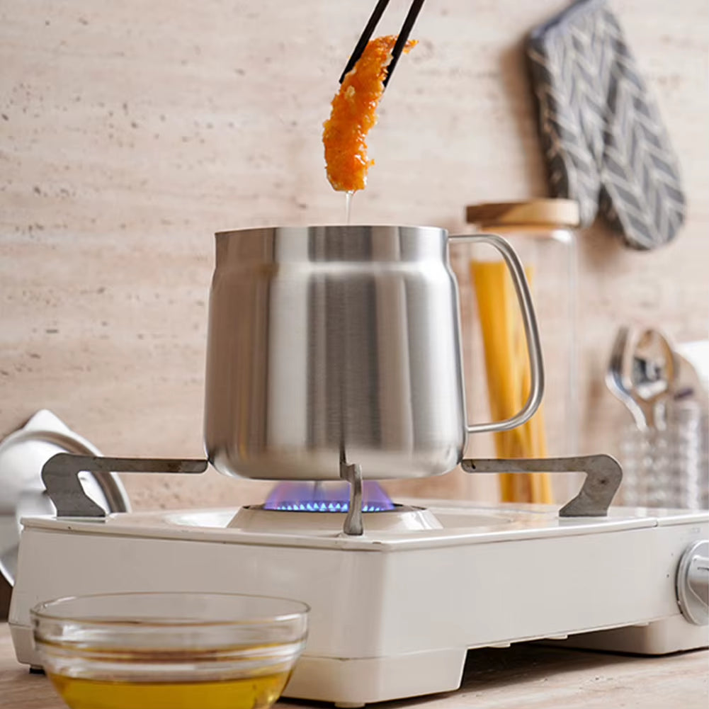 Frymaster 1.5/2L Stainless Steel Kitchen Fryer – Large Capacity Deep Frying Pot with Oil Filter