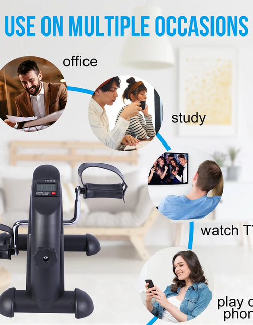 Load image into Gallery viewer, Mini Indoor Pedal Exerciser Cycle Bike Leg Arm Desk W/Lcd Display Fitness Portable Pedal Stationary Bike Home Exercise Black
