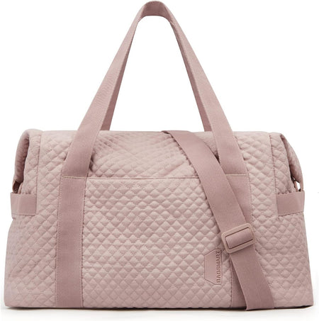 Weekender Bags for Women, Gym Bag with Yoga Mat, Travel Duffle Overnight Bag for Travel Essentials, Large Hospital Bag for Labor and Delivery(Pink)