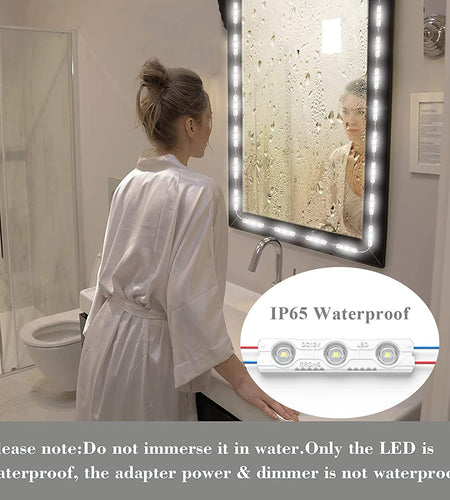 LED Vanity Mirror Light, Dimmable Hollywood Style 13Ft(4M) Ultra Bright White Lights, with RF Remote, for Full Body Mirror, Makeup Vanity Table & Bathroom (Mirror Not Include)