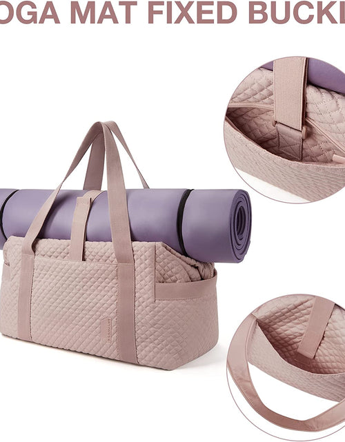 Load image into Gallery viewer, Weekender Bags for Women, Gym Bag with Yoga Mat, Travel Duffle Overnight Bag for Travel Essentials, Large Hospital Bag for Labor and Delivery(Pink)
