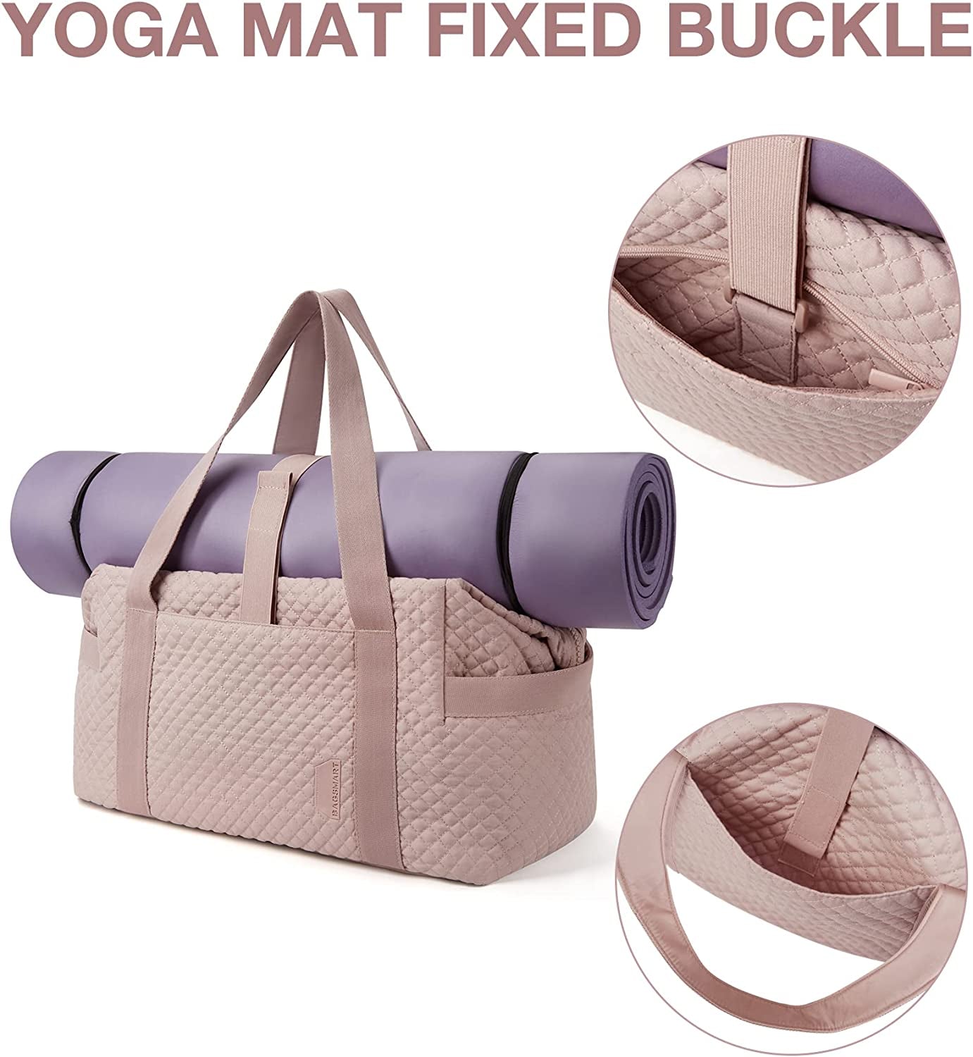 Weekender Bags for Women, Gym Bag with Yoga Mat, Travel Duffle Overnight Bag for Travel Essentials, Large Hospital Bag for Labor and Delivery(Pink)