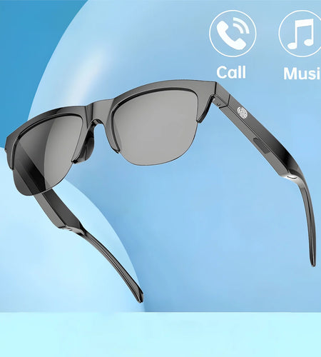 2025 AI Translation Smart Glasses IP4 Bluetooth Call Headphones UV Protective Lenses Connected Bezel Outdoor Sports Sunglasses